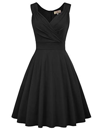 black 50s 60s vintage retro cocktail dress