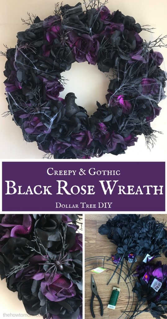 black purple rose wreath