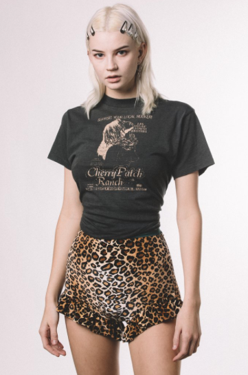 velvet leopard cheetah ruffle booty shorts hot shorts