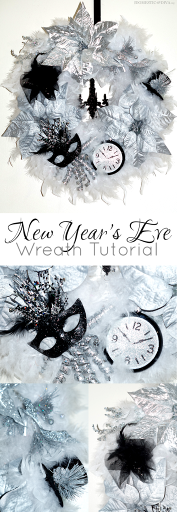 silver white feathered wreath