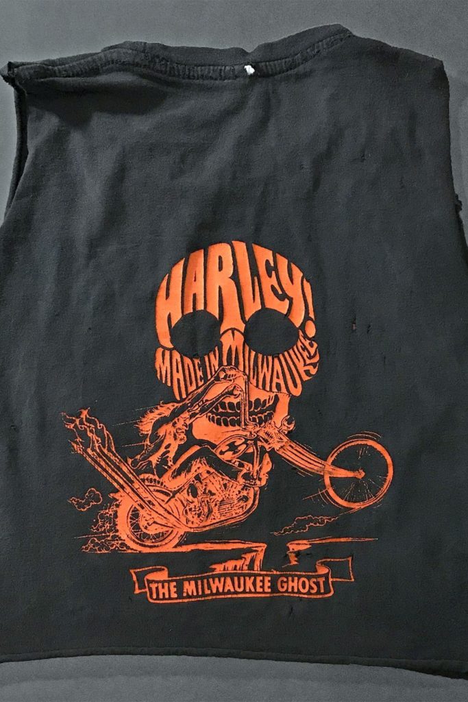 vintage harley cropped skull tee 